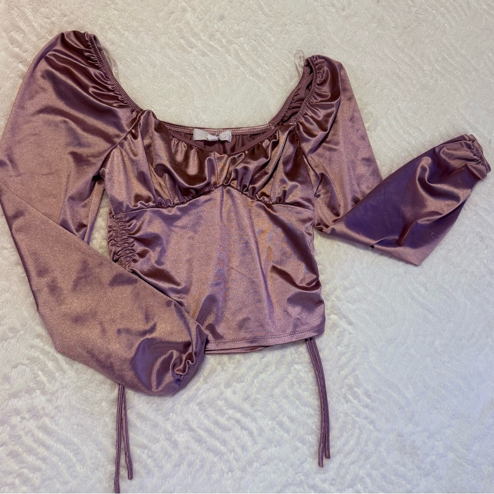 Chic Satin Women's Blouse in Lilac